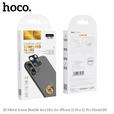 Защитное стекло на заднюю камеру HOCO A18 для iPhone 11 Pro/11 Pro Max, золотой