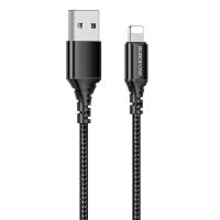 Кабель USB BOROFONE BX54 Ultra bright USB - Lightning, 2.4А, 1 м, черный