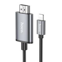 Видеокабель HOCO UA27 HDMI (m) - Lightning (m), 2 м, серый металлик