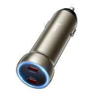 Автомобильное зарядное устройство HOCO Z54B Prosperous, 2xUSB-C, 60W, золотой