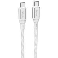 Кабель USB-C HOCO X98 Crystal ice Type-C - Type-C, 3A, 60W, 1 м, серебристый