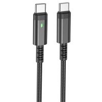 Кабель USB-C BOROFONE BU38 Leader intelligent Type-C - Type-C, 3A, 60W, 1.2 м, черный