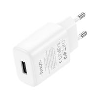 Сетевое зарядное устройство HOCO C134A Solid 1xUSB, 2.4A, белый