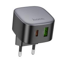Сетевое зарядное устройство HOCO CS32A Rise 1xUSB + 1xUSB-C, 3A, 20W, черный