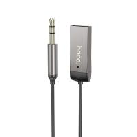 Переходник/Адаптер HOCO E78 Benefit Jack 3.5 (m) - USB (f), 1.2 м, черный+серый металлик