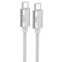 Кабель USB-C HOCO U134 Primero Type-C - Type-C, 5A, 240W, 1.8 м, серый