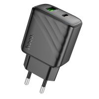Сетевое зарядное устройство HOCO CS23A Sunlight 1xUSB + 1xUSB-C, 3A, 30W, черный