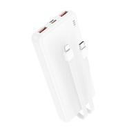 Портативный аккумулятор BOROFONE BJ57 Graceful, встроенный кабель Lightning + Type-C, 22.5W, 10000 мА⋅ч, белый