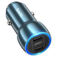 Автомобильное зарядное устройство HOCO Z48 Tough, 2xUSB-C, 40W, синий