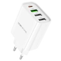 Сетевое зарядное устройство BOROFONE BA79A Clever 3xUSB + 1xUSB-C, 20W, белый