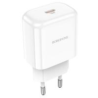 Сетевое зарядное устройство BOROFONE BN3 Premium 1xUSB-C, 3.0A, 20W, белый