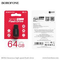 USB флеш-накопитель BOROFONE BUD2, USB 2.0, 64GB, черный