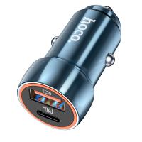 Автомобильное зарядное устройство HOCO Z46A Blue whale, 1xUSB + 1xUSB-C, 3A, 20W, синий