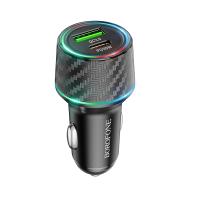 Автомобильное зарядное устройство BOROFONE BZ21 Brilliant, 1xUSB + 1xUSB-C, 48W, черный