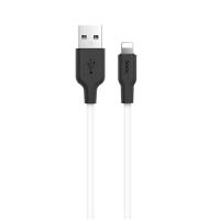 Кабель USB HOCO X21 Silicone USB - Lightning, 2А, 1 м, белый+черный