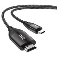 Видеокабель HOCO UA16 HDMI (m) - Type-C (m), 2 м, серый металлик