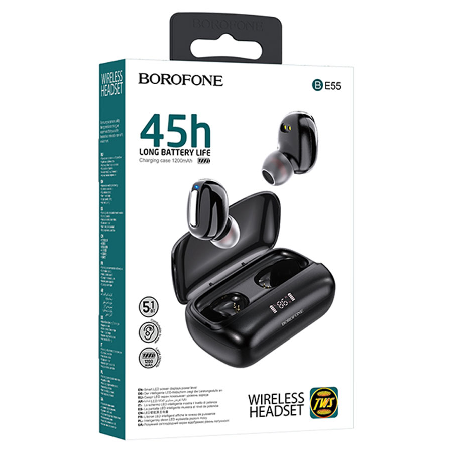 Беспроводные наушники TWS BOROFONE BE55 Perfect, Bluetooth, черный оптом