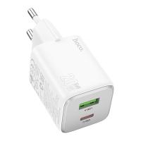 Сетевое зарядное устройство HOCO N41 Almighty 1xUSB + 1xUSB-C, 3A, 20W, белый