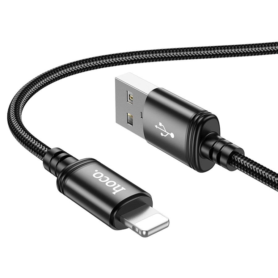 Кабель USB HOCO X91 Radiance USB - Lightning, 2.4А, 3 м, черный оптом