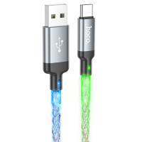 Кабель USB HOCO U112 Shine USB - Type-C, 3A, 1 м, серый