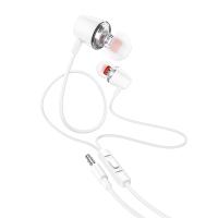 Проводные наушники HOCO M107 Discoverer, Jack 3.5mm, 1.2 м, белый