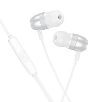 Проводные наушники BOROFONE BM95 Excepcional, Jack 3.5mm, 1.2 м, серебристый оптом Проводные наушники BOROFONE BM95 Excepcional, Jack 3.5mm, 1.2 м, серебристый