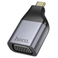 Переходник/Адаптер HOCO UA34 Type-C (m) - VGA (f), серый металлик