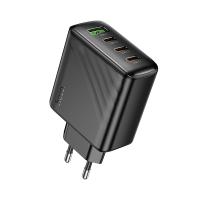 Сетевое зарядное устройство HOCO CS27A Supply 1xUSB + 3xUSB-C, 3A, 67W, черный