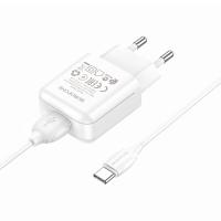 Сетевое зарядное устройство BOROFONE BA64A Single port 1xUSB с Кабелем USB - Type-C, белый