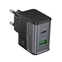 Сетевое зарядное устройство HOCO CS73A Star 1xUSB + 1xUSB-C, 3A, 30W, черный