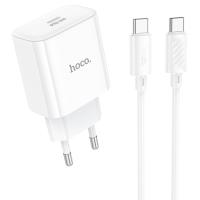 Сетевое зарядное устройство HOCO C76A Pro Majestic 1xUSB-C с Кабелем Type-C - Type-C, 30W, белый