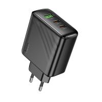 Сетевое зарядное устройство HOCO CS26A Article 1xUSB + 2xUSB-C, 3A, 45W, черный