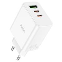 Сетевое зарядное устройство HOCO C126A Pure power 1xUSB + 2xUSB-C, 40W, белый