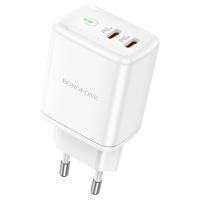 Сетевое зарядное устройство BOROFONE BN9 Reacher 2xUSB-C, 35W, белый