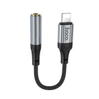 Переходник/Адаптер HOCO LS36A Fresh Lightning (m) - Jack 3,5 (f), 12 см, черный