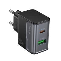 Сетевое зарядное устройство HOCO CS71A Star 1xUSB + 1xUSB-C, 3A, 20W, черный
