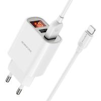 Сетевое зарядное устройство BOROFONE BA58A Mighty 2xUSB с Кабелем USB - Lightning, 2.4A, 10.8W, белый