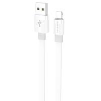 Кабель USB BOROFONE BX89 Union USB - Lightning, 2.4А, 1 м, белый+серый