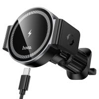 Автомобильный держатель HOCO HW35 Power, магнитный с беспроводной зарядкой, 15W, на воздуховод, черный