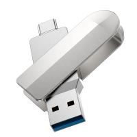 USB флеш-накопитель HOCO UD10 Wise, USB 3.0/Type-C, 128GB, серебристый