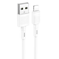 Кабель USB HOCO X83 Victory USB - Lightning, 2.4А, 1 м, белый