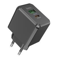 Сетевое зарядное устройство HOCO CS14A Ocean 1xUSB + 1xUSB-C, 3A, 20W, черный