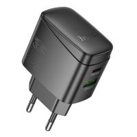 Сетевое зарядное устройство HOCO CS61A Bright 1xUSB + 1xUSB-C, 3A, 30W, черный