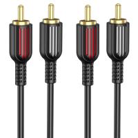 Аудиокабель BOROFONE BL13 RCA (m) - RCA (m), 1.5 м, черный