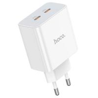 Сетевое зарядное устройство HOCO C108A Leader 2xUSB-C, 3.0A, 35W, белый