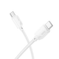 Кабель USB-C HOCO X113 Beneficio Type-C - Type-C, 3A, 60W, 1 м, белый