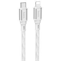 Кабель USB-C HOCO X98 Crystal ice Type-C - Lightning, 20W, 1 м, серебристый