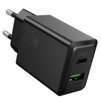 Сетевое зарядное устройство HOCO N69 Nuevo 1xUSB + 1xUSB-C, 3A, 20W, черный