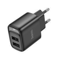 Сетевое зарядное устройство HOCO C141A Smart 2xUSB, 2.1A, черный