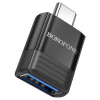 Переходник/Адаптер BOROFONE BV18 Type-C (m) - USB3.0 (f), черный